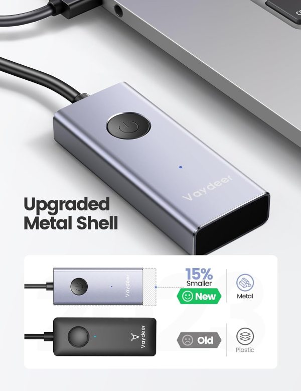 Vaydeer Metal USB Mouse Jiggler, S4 Mouse Mover with ON/Off Switch,Simulate Movement to Prevent The Computer from Entering Sleep Mode,Plug-and-Play,Driver-Free - Image 4