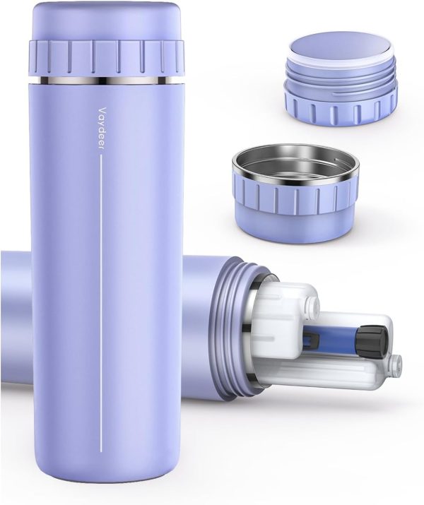 VAYDEER Insulin Cooler Travel Case, Medication Cooler for Travel [Double Lids] [Large Contact Area] [Uniform Temperature] Insulin Pen Cooler TSA Approved for Medications Carry (Purple)
