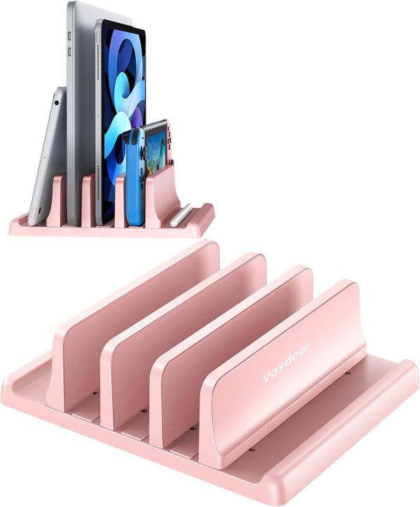 Vaydeer 3-Slot Vertical Laptop Stand Made of Premium ABS Plastics 5 in 1 Design Space-Saving Adjustable Desk Organizer for All MacBook/Chromebook/Surface - Image 9