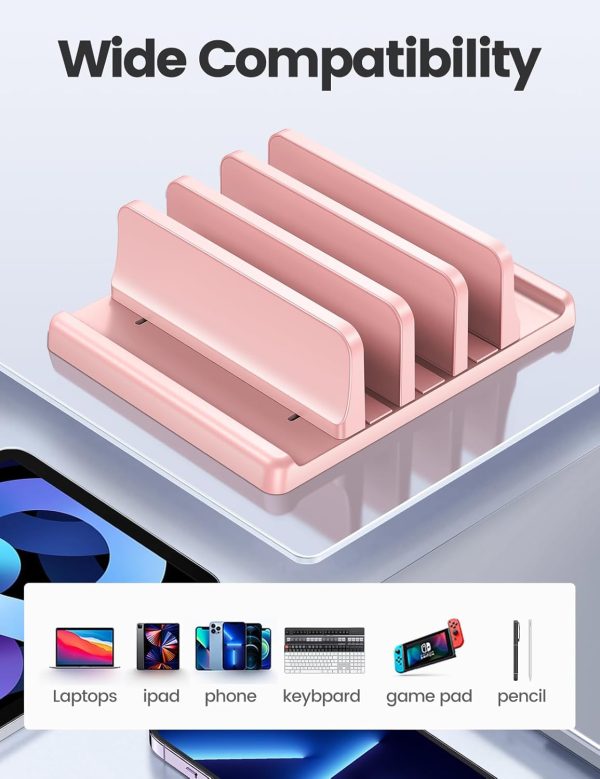 Vaydeer 3-Slot Vertical Laptop Stand Made of Premium ABS Plastics 5 in 1 Design Space-Saving Adjustable Desk Organizer for All MacBook/Chromebook/Surface - Image 14
