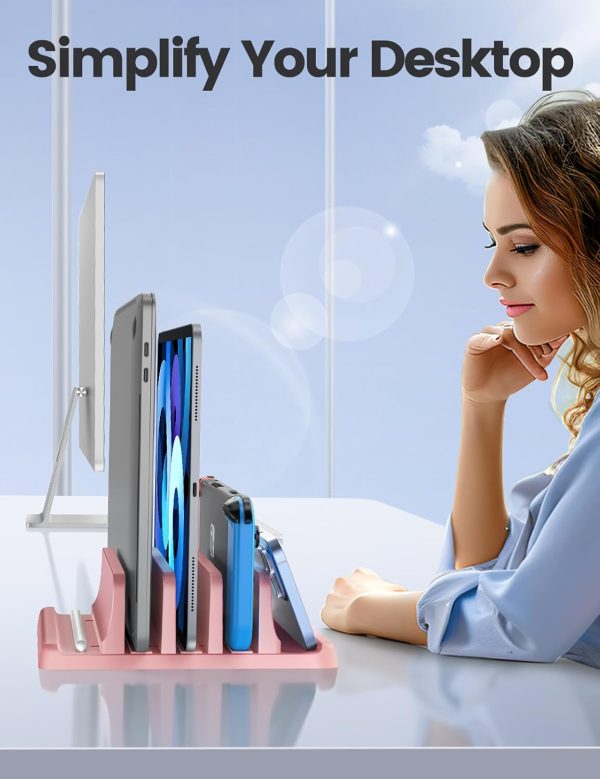 Vaydeer 3-Slot Vertical Laptop Stand Made of Premium ABS Plastics 5 in 1 Design Space-Saving Adjustable Desk Organizer for All MacBook/Chromebook/Surface - Image 15