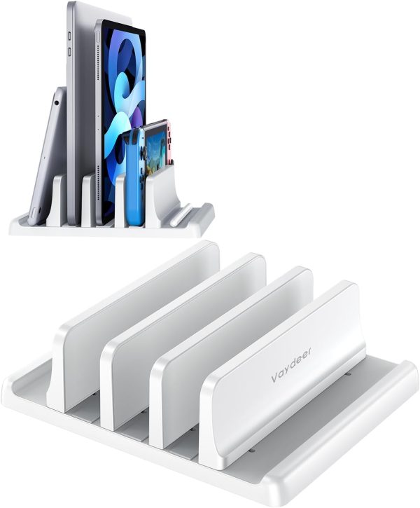 Vaydeer 3-Slot Vertical Laptop Stand Made of Premium ABS Plastics 5 in 1 Design Space-Saving Adjustable Desk Organizer for All MacBook/Chromebook/Surface - Image 17