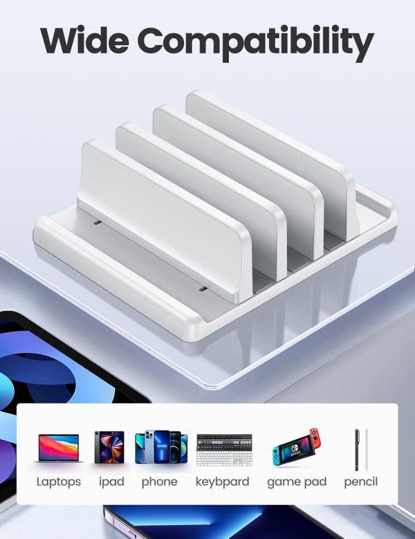 Vaydeer 3-Slot Vertical Laptop Stand Made of Premium ABS Plastics 5 in 1 Design Space-Saving Adjustable Desk Organizer for All MacBook/Chromebook/Surface - Image 21
