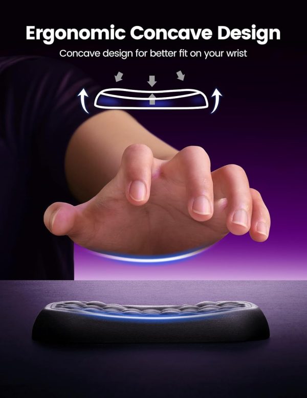 Vaydeer Wrist Rest for Keyboard and Mouse, Computer Ergonomic Wrist Support Pad, Soft Memory Foam Arm Cushion for Desk, Palm Hand Office Laptop Typing - Image 5