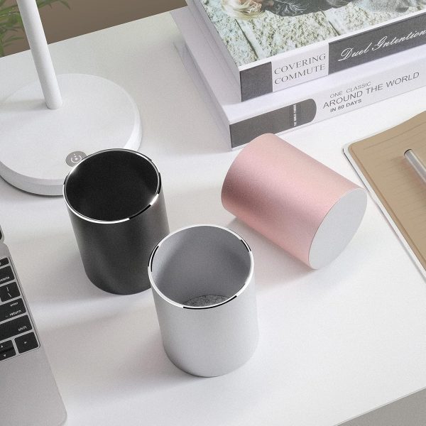 Vaydeer Metal Pen Holder Aluminum Pencil Holder for desk, Round Desktop Organizer and Black Pencil Cup for Office, School, Home and Stationary Supplies (3.15 x 3.15 x 3.94 Inches) - Image 6
