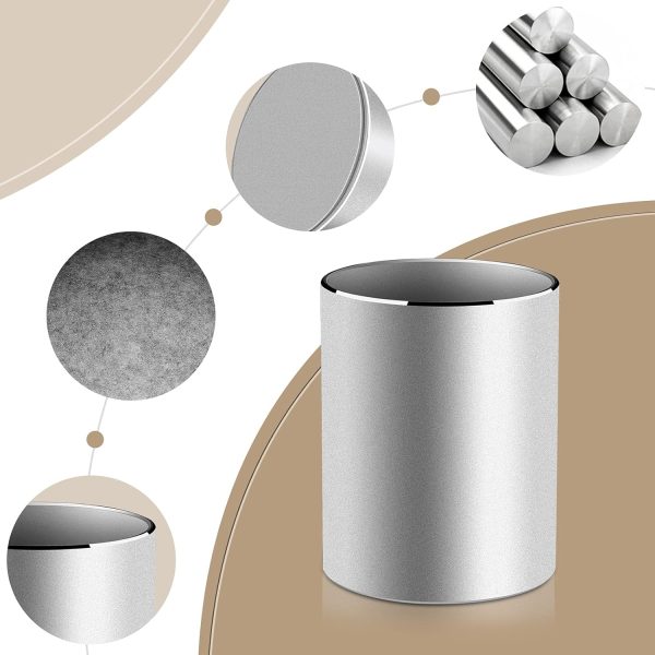 Vaydeer Metal Pen Holder Aluminum Pencil Holder for desk, Round Desktop Organizer and Black Pencil Cup for Office, School, Home and Stationary Supplies (3.15 x 3.15 x 3.94 Inches) - Image 11