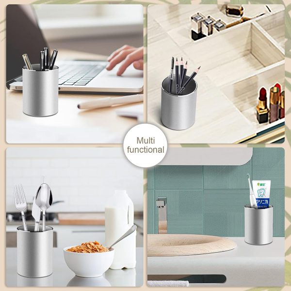 Vaydeer Metal Pen Holder Aluminum Pencil Holder for desk, Round Desktop Organizer and Black Pencil Cup for Office, School, Home and Stationary Supplies (3.15 x 3.15 x 3.94 Inches) - Image 12