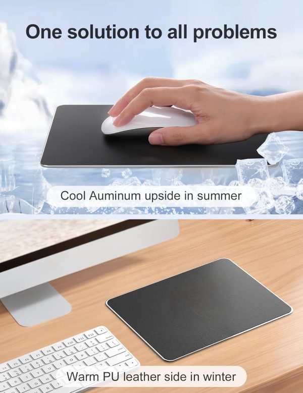 Hard Silver Metal Aluminum Mouse Pad Mat Smooth Magic Ultra Thin Double Side Mouse Mat Waterproof Fast and Accurate Control for Gaming and Office(Small 9.05X7.08 Inch) - Image 5