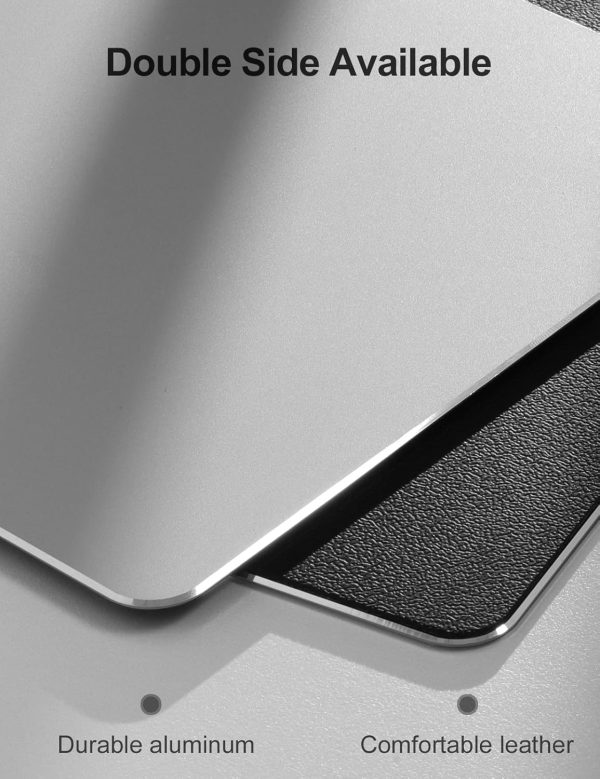 Hard Silver Metal Aluminum Mouse Pad Mat Smooth Magic Ultra Thin Double Side Mouse Mat Waterproof Fast and Accurate Control for Gaming and Office(Small 9.05X7.08 Inch) - Image 7