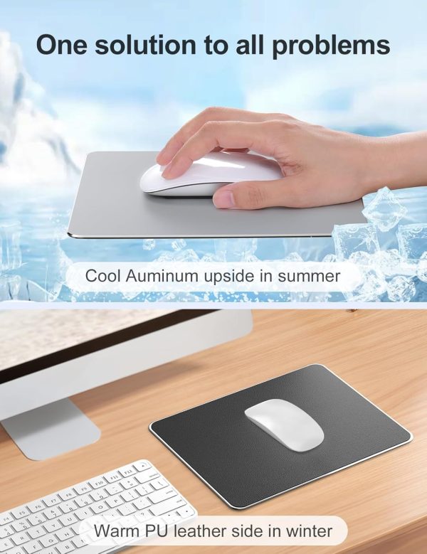 Hard Silver Metal Aluminum Mouse Pad Mat Smooth Magic Ultra Thin Double Side Mouse Mat Waterproof Fast and Accurate Control for Gaming and Office(Small 9.05X7.08 Inch) - Image 13