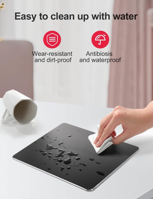 Hard Silver Metal Aluminum Mouse Pad Mat Smooth Magic Ultra Thin Double Side Mouse Mat Waterproof Fast and Accurate Control for Gaming and Office(Small 9.05X7.08 Inch) - Image 19