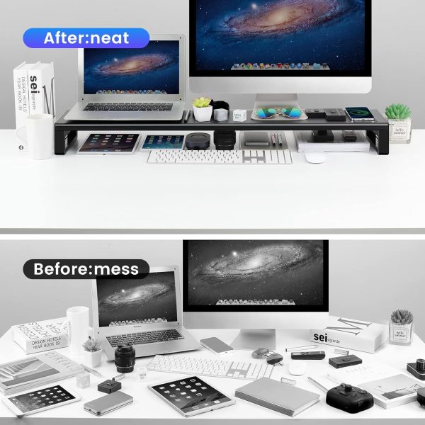Vaydeer Wireless Charging and USB 3.0 Monitor Stand, Monitor Riser for Desk with Storage, Single Shelf Holder Raiser Organizer for Computer iMac Laptop PC Screen, Heavy Duty Gift Gaming Studio Office - Image 12