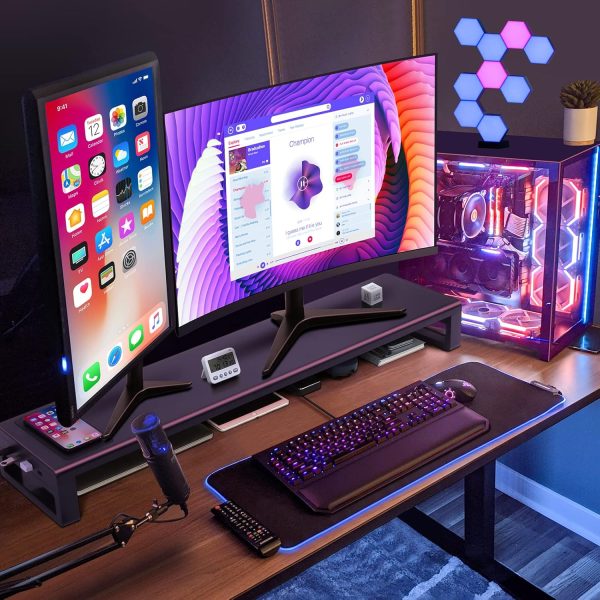 Vaydeer Wireless Charging and USB 3.0 Monitor Stand, Monitor Riser for Desk with Storage, Single Shelf Holder Raiser Organizer for Computer iMac Laptop PC Screen, Heavy Duty Gift Gaming Studio Office - Image 13
