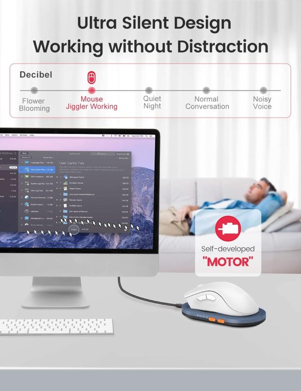 Vaydeer Ultra Slim Mouse Mover, Air 3 Mouse Jiggler with Adjustable Interval Timer, Undetectable & Noiseless, Simulates Realistic Mouse Movement, Driver-Free for Keeping The PC Active and Secure - Image 4